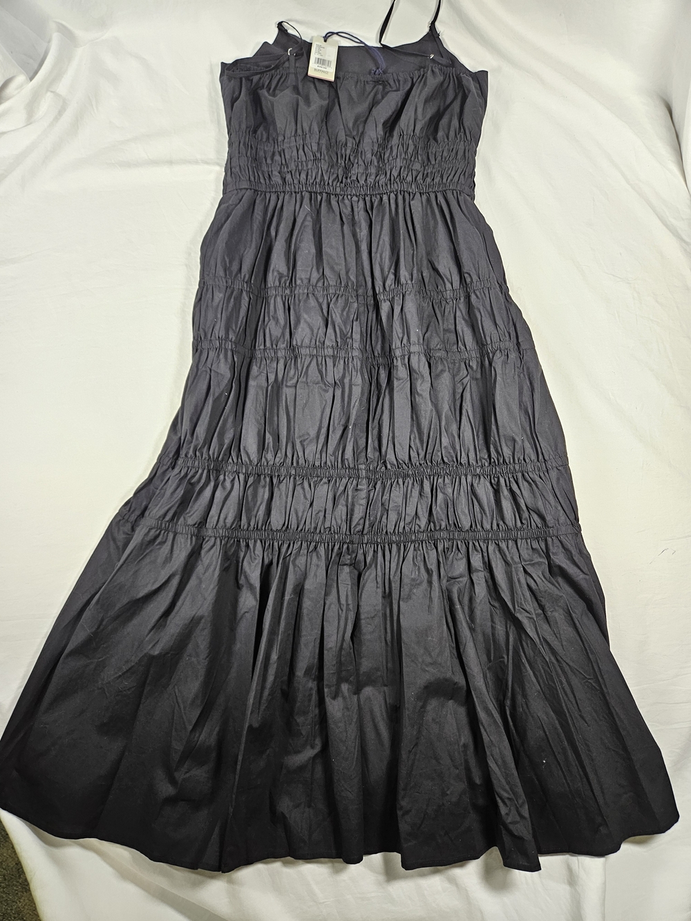 NWT Size Small Buffalo David Bitton Black Smocked Ruching Midi Dress Cotton - Picture 12 of 12